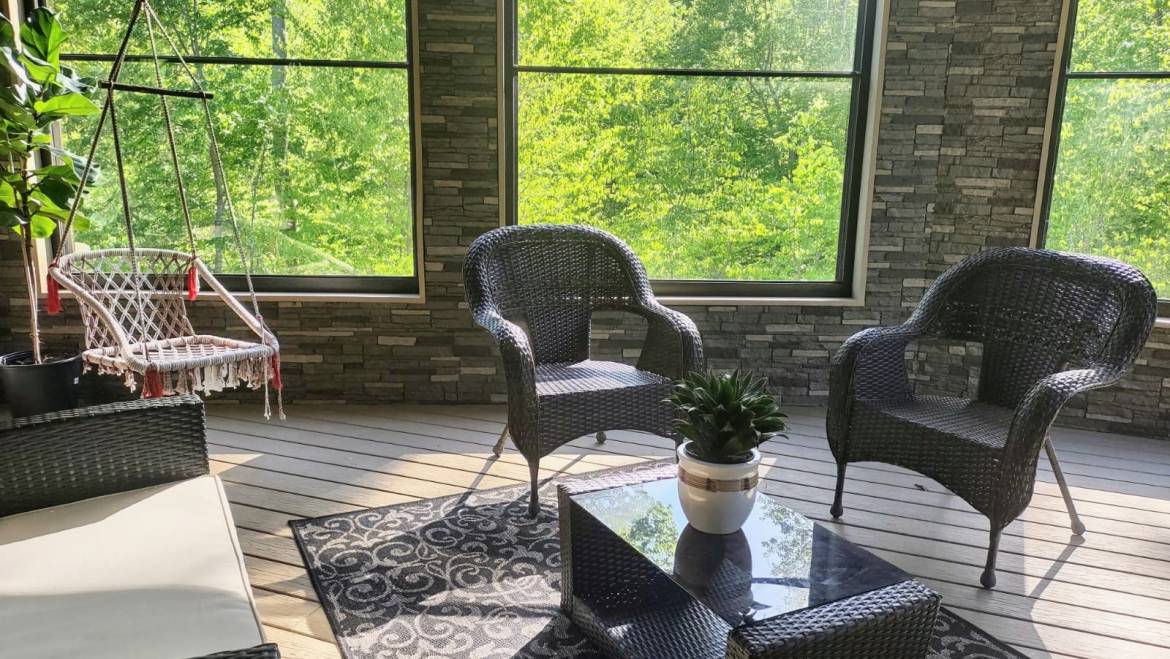 Remodel Your Porch into a Three-Season Sun Room with Faux Stone Panels